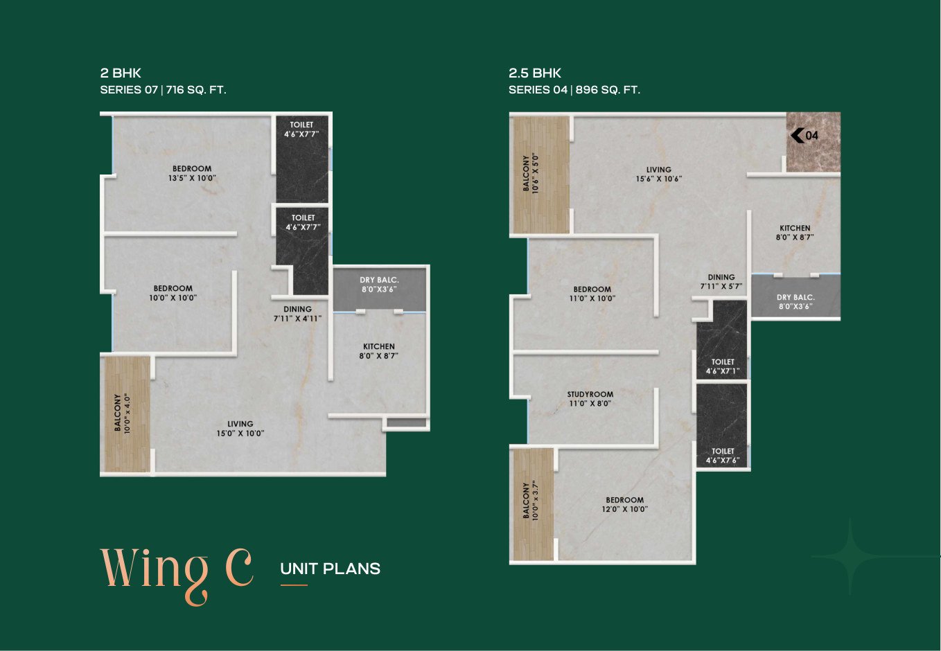 Wing C floor plans
